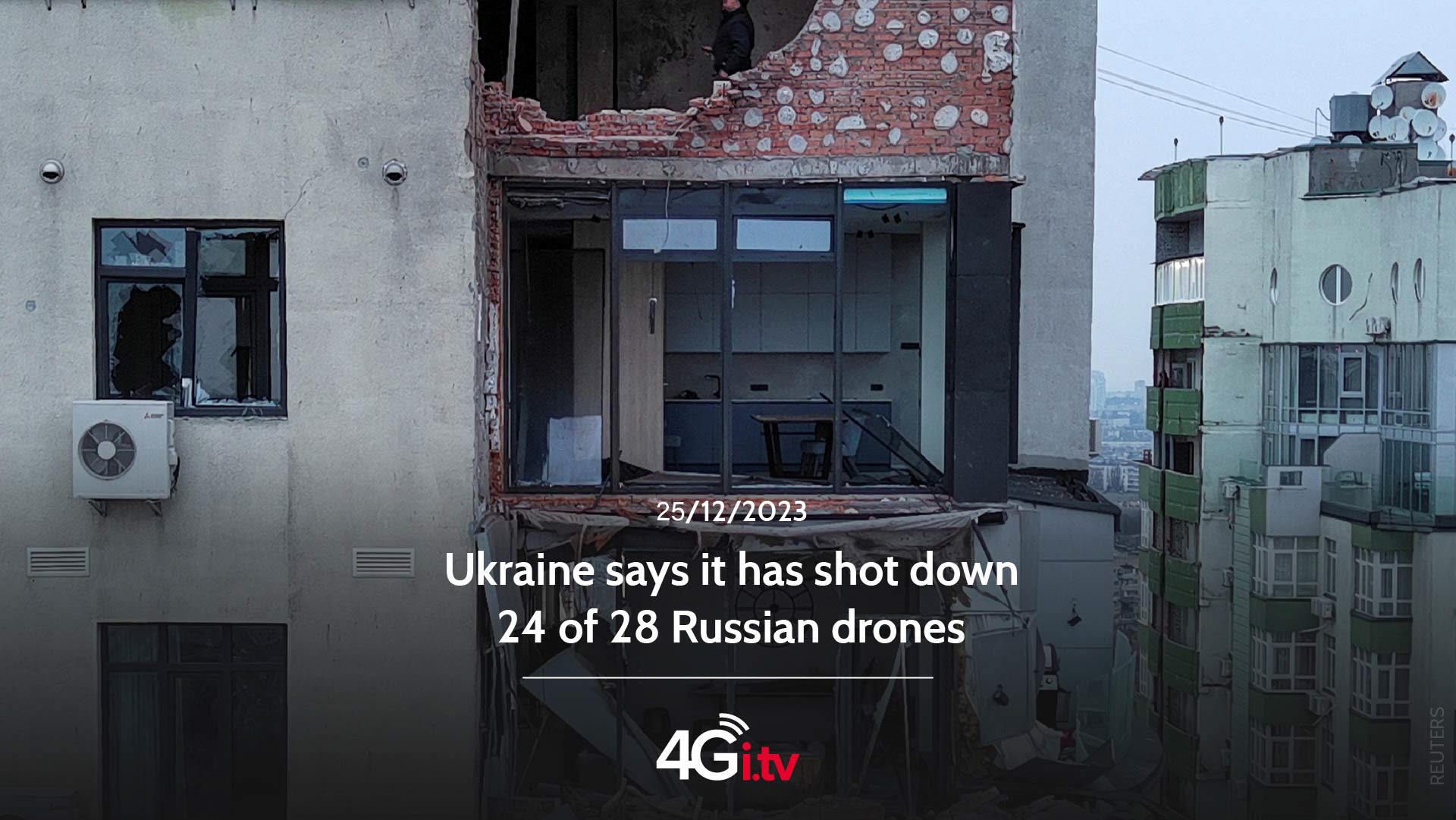 Read more about the article Ukraine says it has shot down 24 of 28 Russian drones