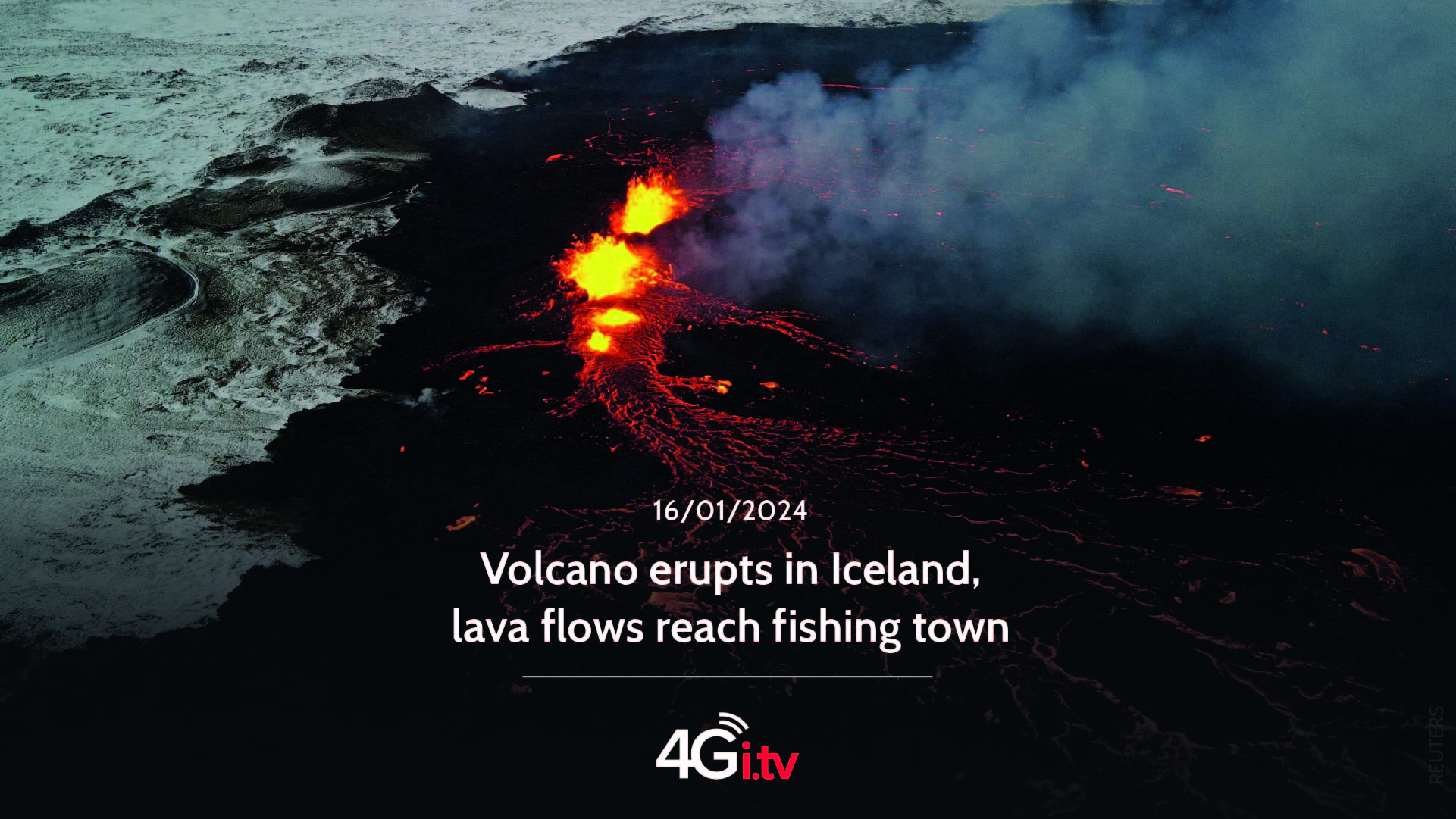 Подробнее о статье Volcano erupts in Iceland, lava flows reach fishing town