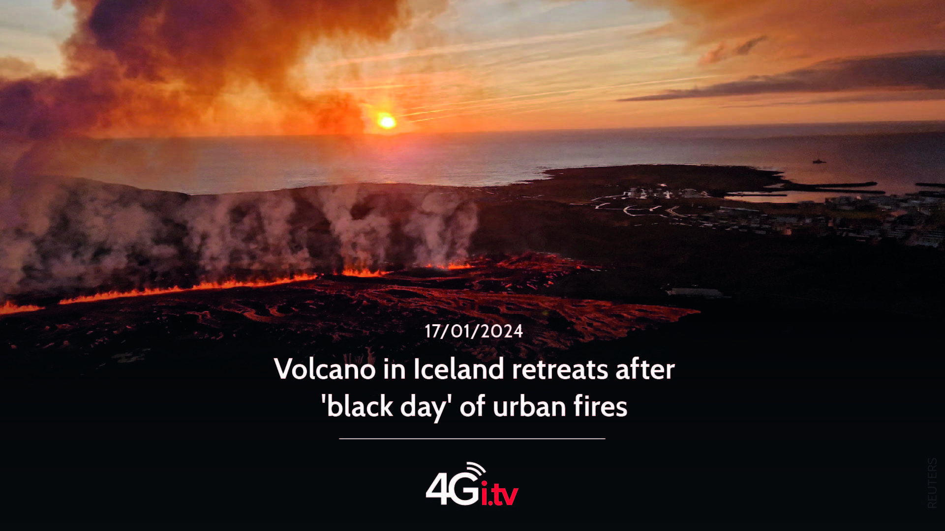 Подробнее о статье Volcano in Iceland retreats after ‘black day’ of urban fires