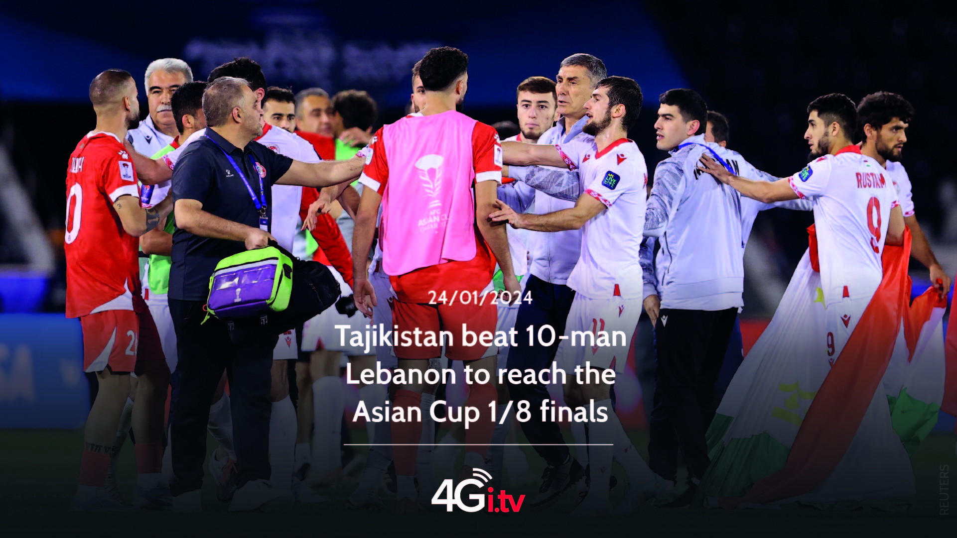 Read more about the article Tajikistan beat 10-man Lebanon to reach the Asian Cup 1/8 finals