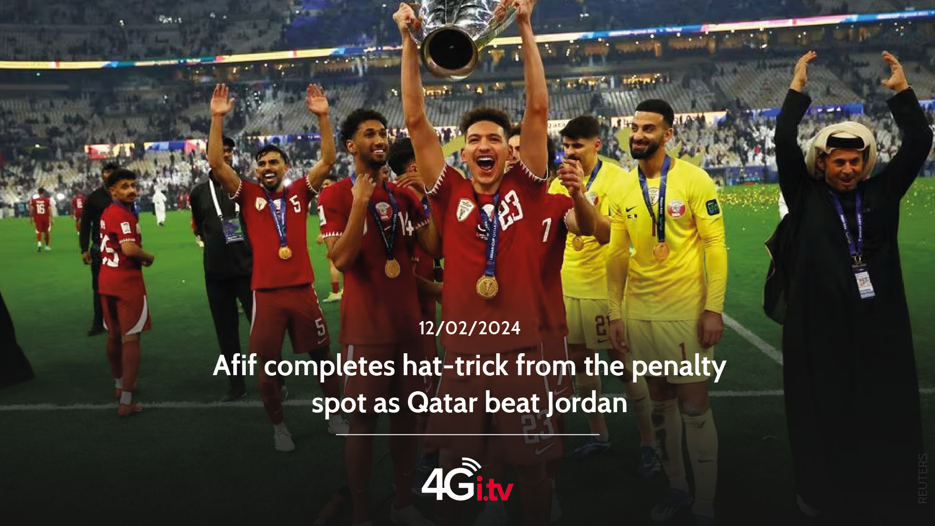 Read more about the article Afif completes hat-trick from the penalty spot as Qatar beat Jordan