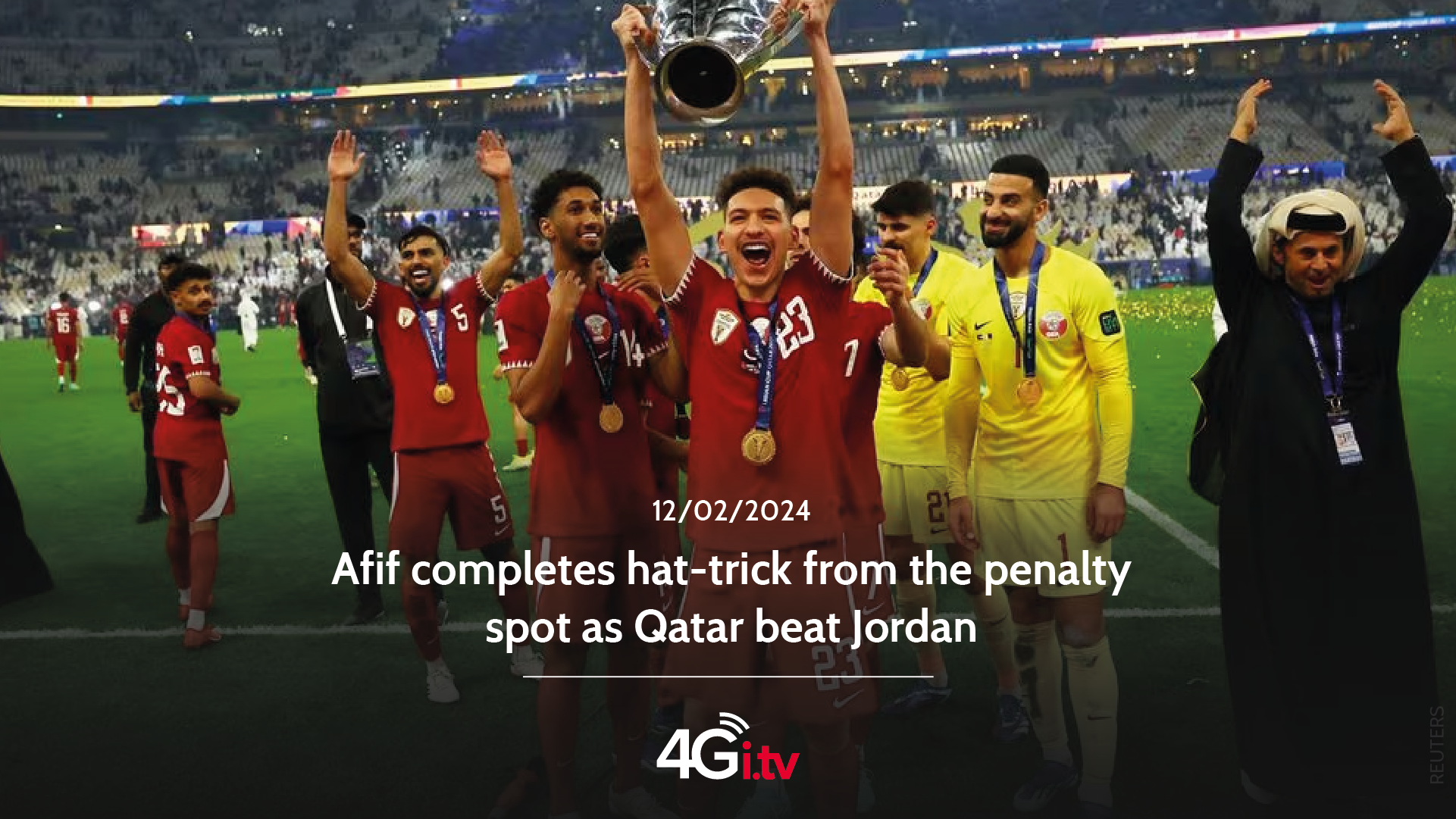 Lesen Sie mehr über den Artikel Afif completes hat-trick from the penalty spot as Qatar beat Jordan