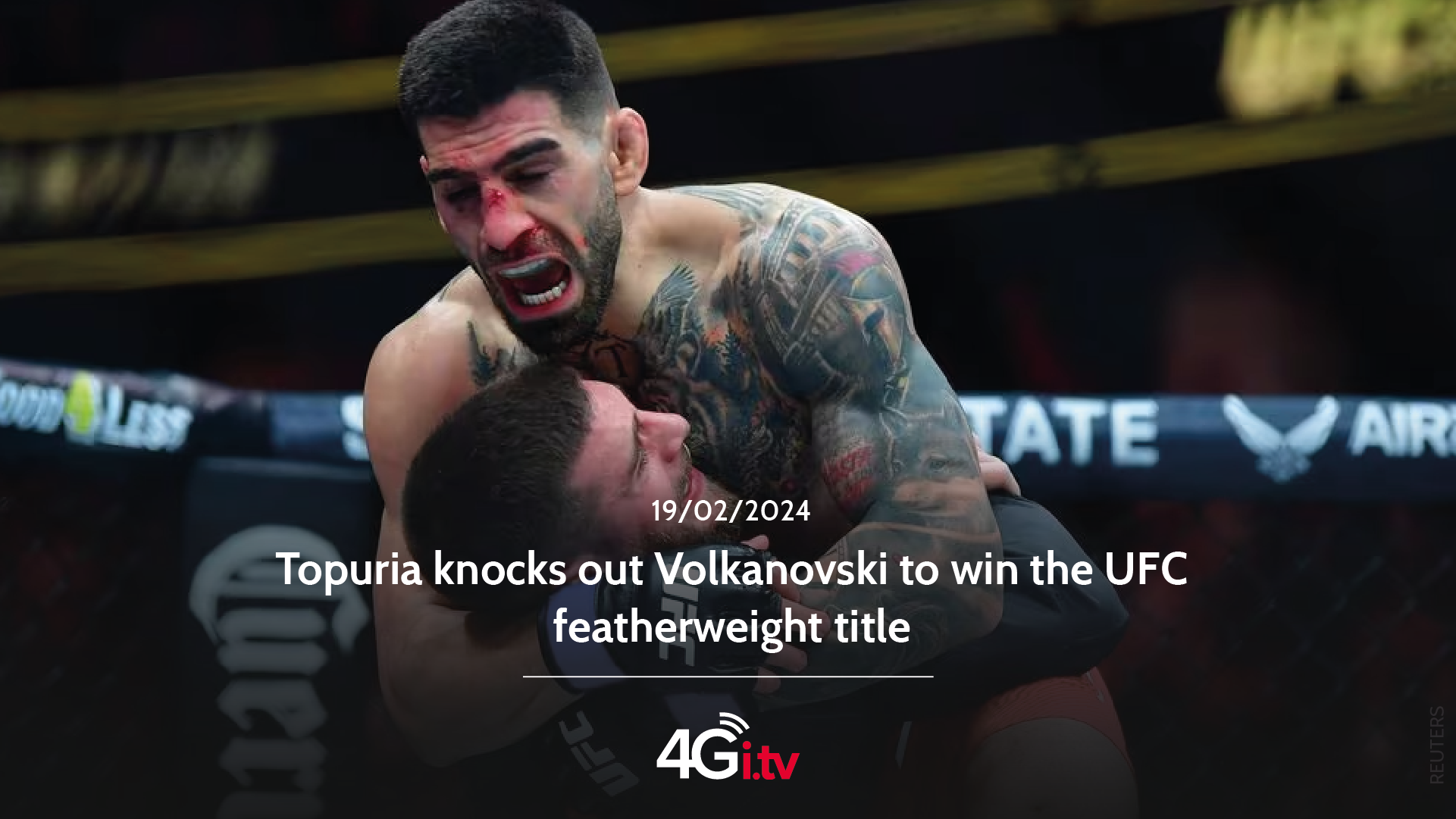 Lesen Sie mehr über den Artikel Topuria knocks out Volkanovski to win the UFC featherweight title 