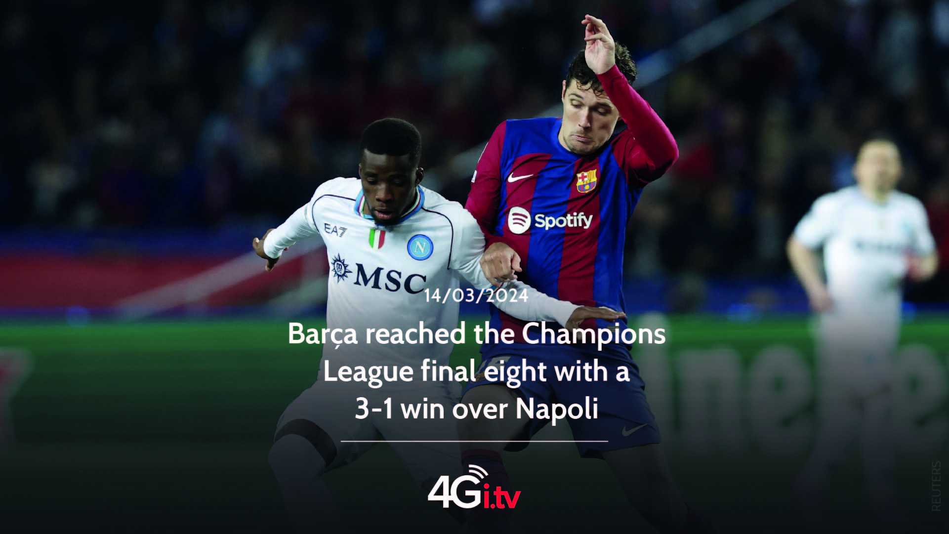 Подробнее о статье Barça reached the Champions League final eight with a 3-1 win over Napoli