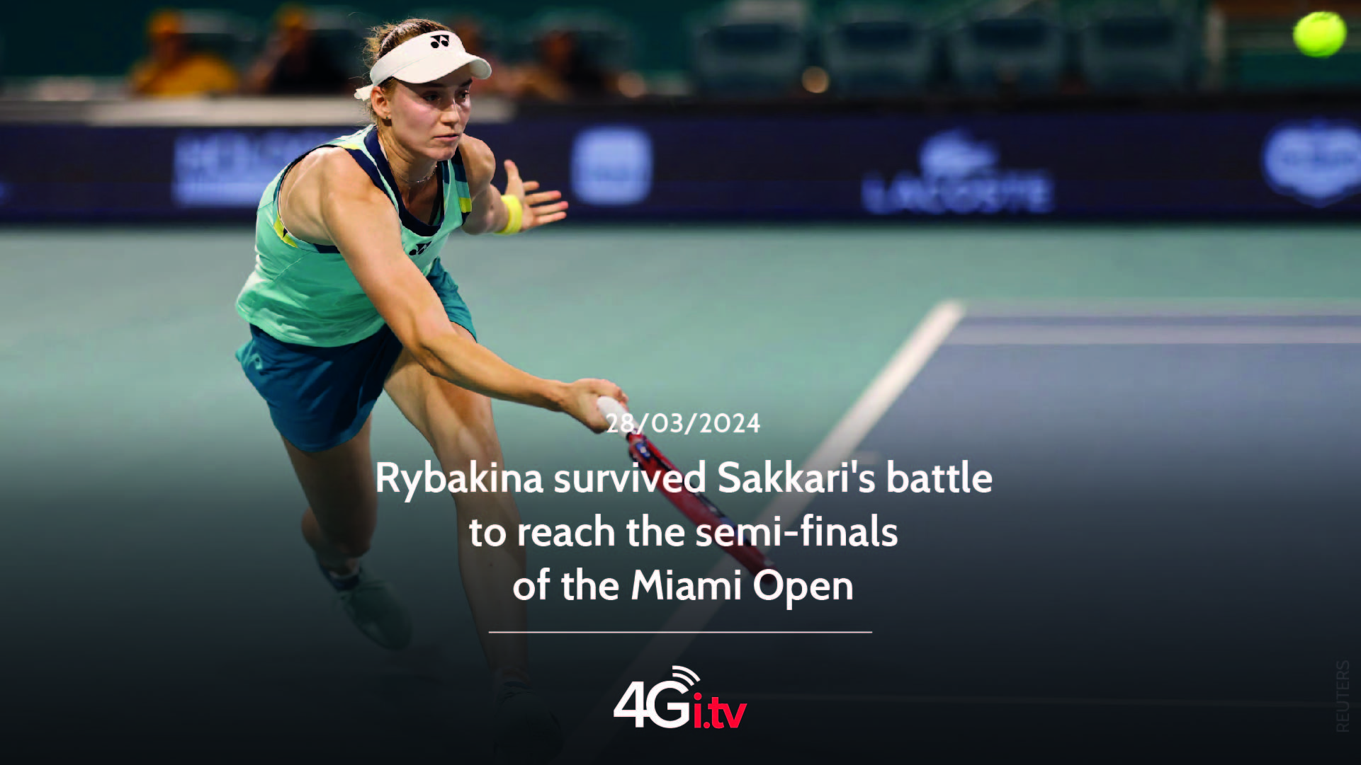 Подробнее о статье Rybakina survived Sakkari’s battle to reach the semi-finals of the Miami Open