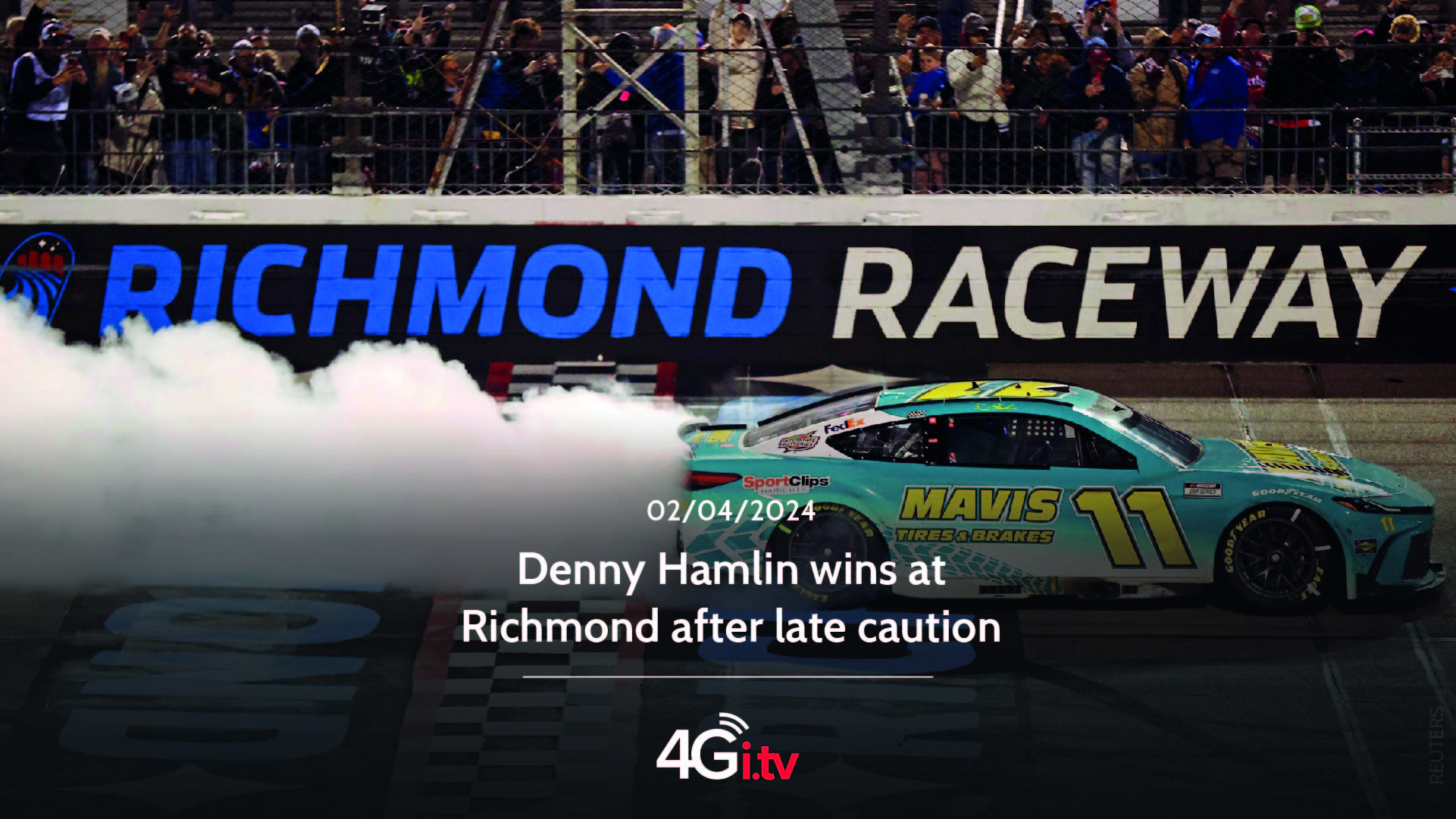 Read more about the article Denny Hamlin wins at Richmond after late caution