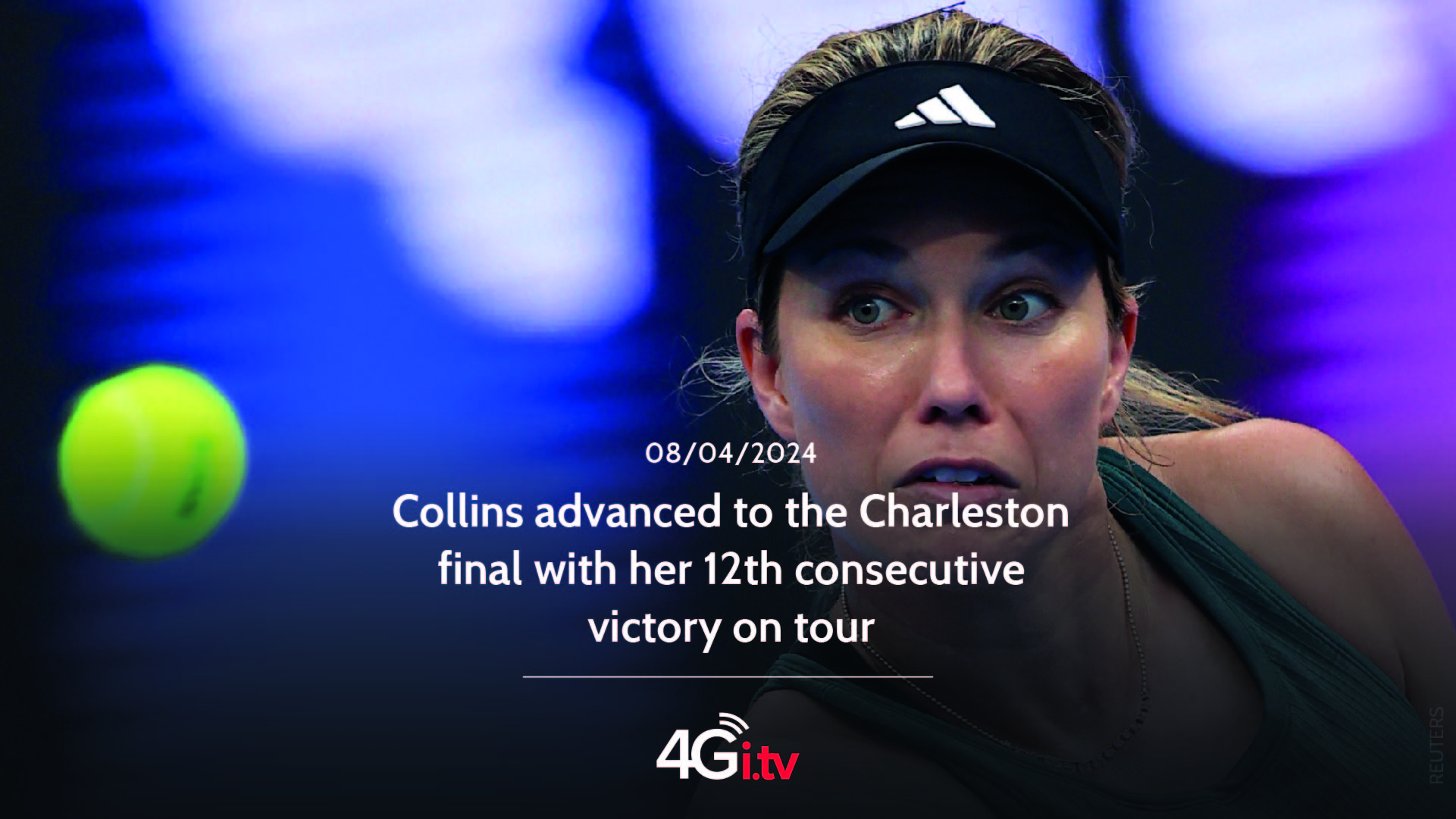 Подробнее о статье Collins advanced to the Charleston final with her 12th consecutive victory on tour 