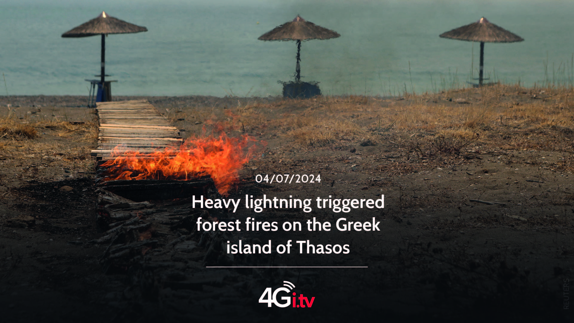 Read more about the article Heavy lightning triggered forest fires on the Greek island of Thasos