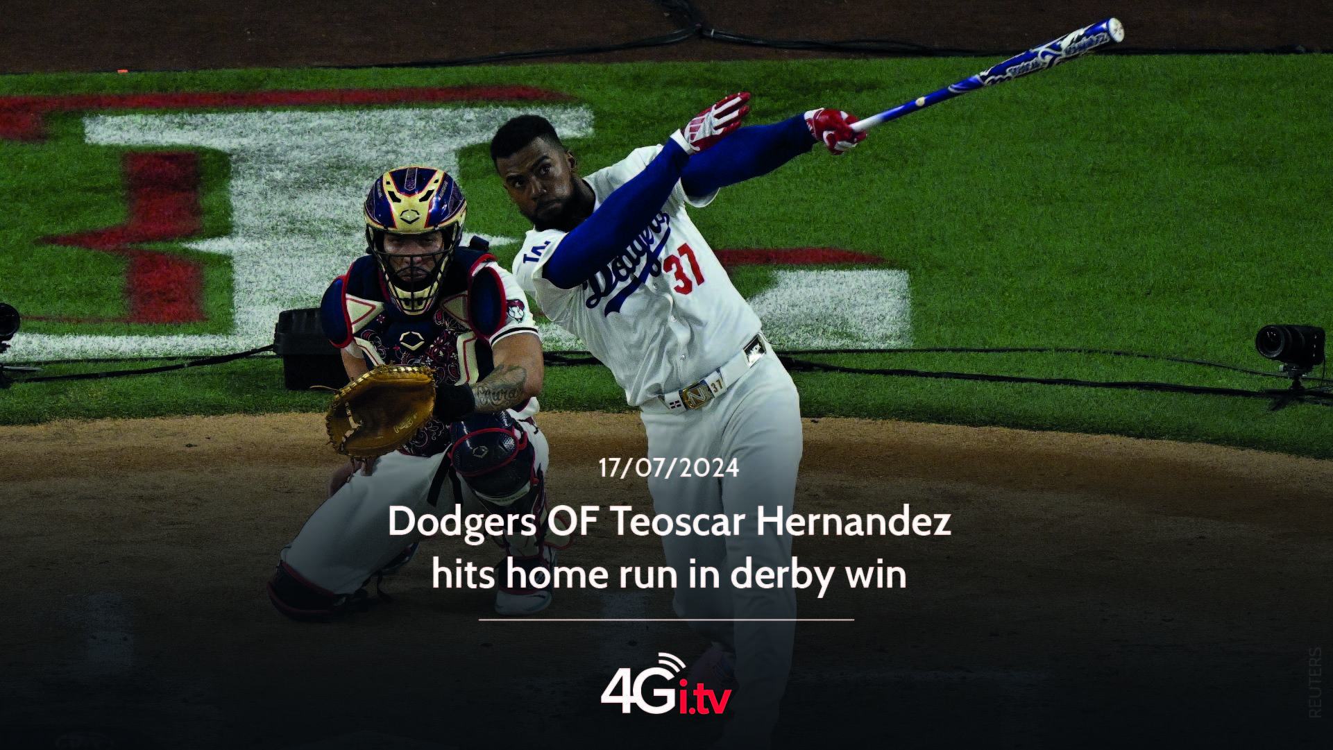 Подробнее о статье Dodgers OF Teoscar Hernandez hits home run in derby win