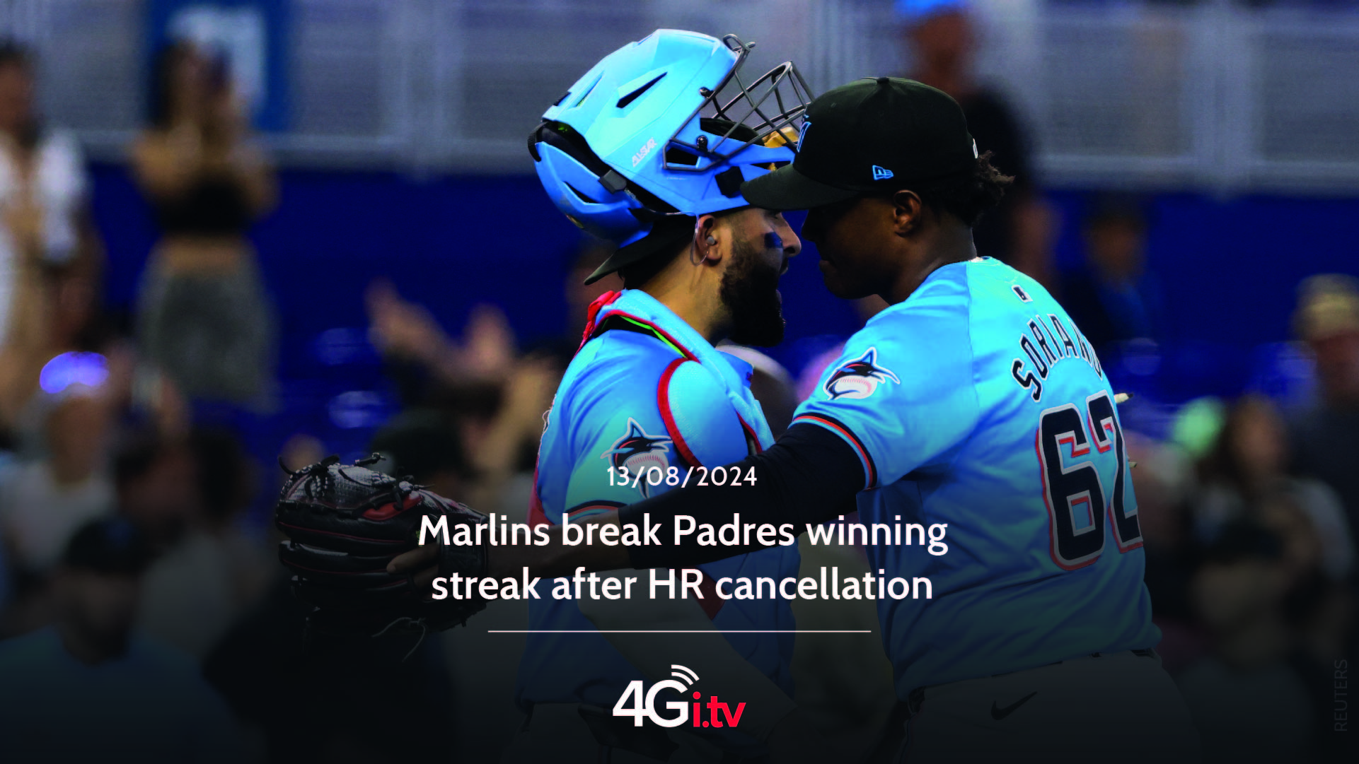 Read more about the article Marlins break Padres winning streak after HR cancellation