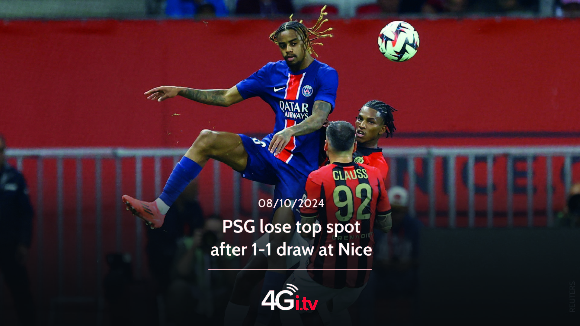 Read more about the article PSG lose top spot after 1-1 draw at Nice